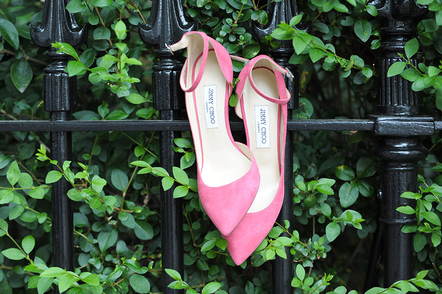Jimmy Choo Lucy 100 pumps in pink coral