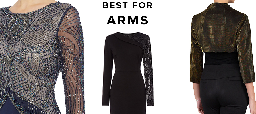 Best evening dresses for coving arms