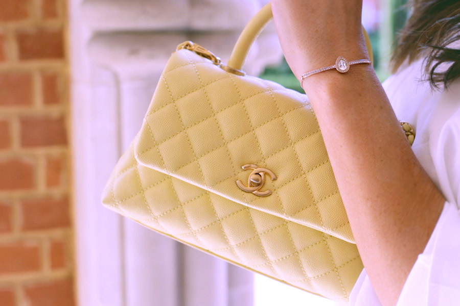 Yellow Chanel Coco Handle Flap Bag