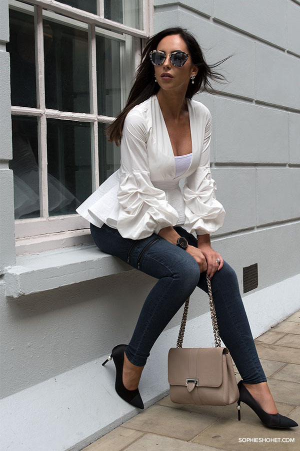 StyleKeepers white peplum blouse