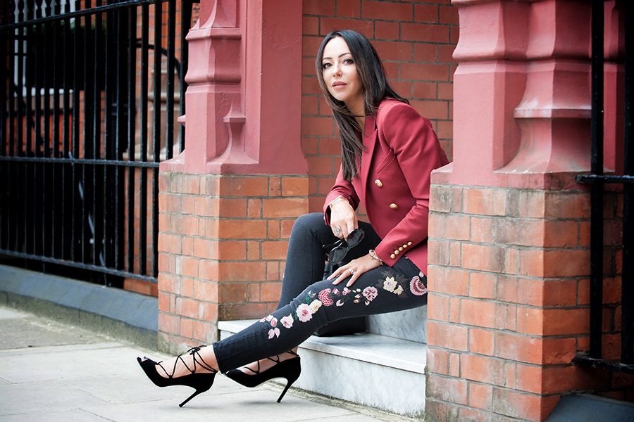 Wearing colour to change your mood - Balmain blazer and Karen millen shoes