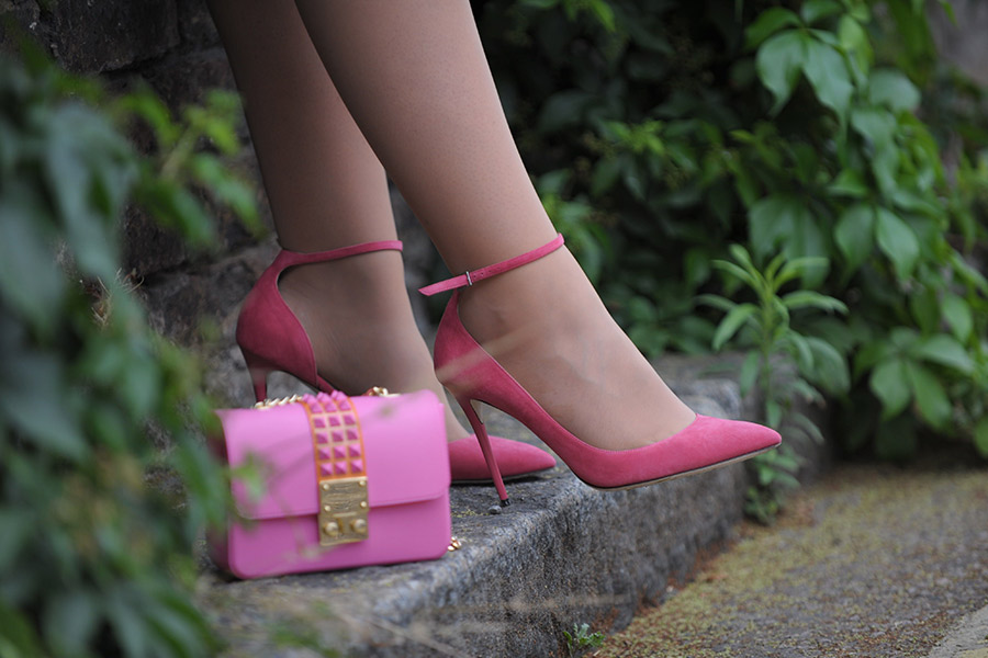 Raisa - Soft Pink and Patent Black T-Strap Tango Shoes